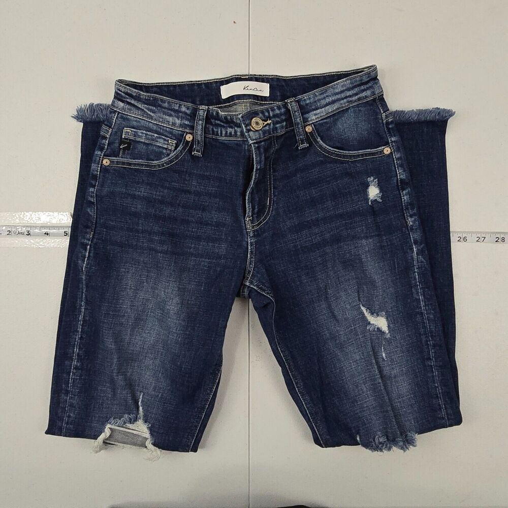 Kancan slim skinny jeans‎ blue denim womens size 3/25 distressed 4073